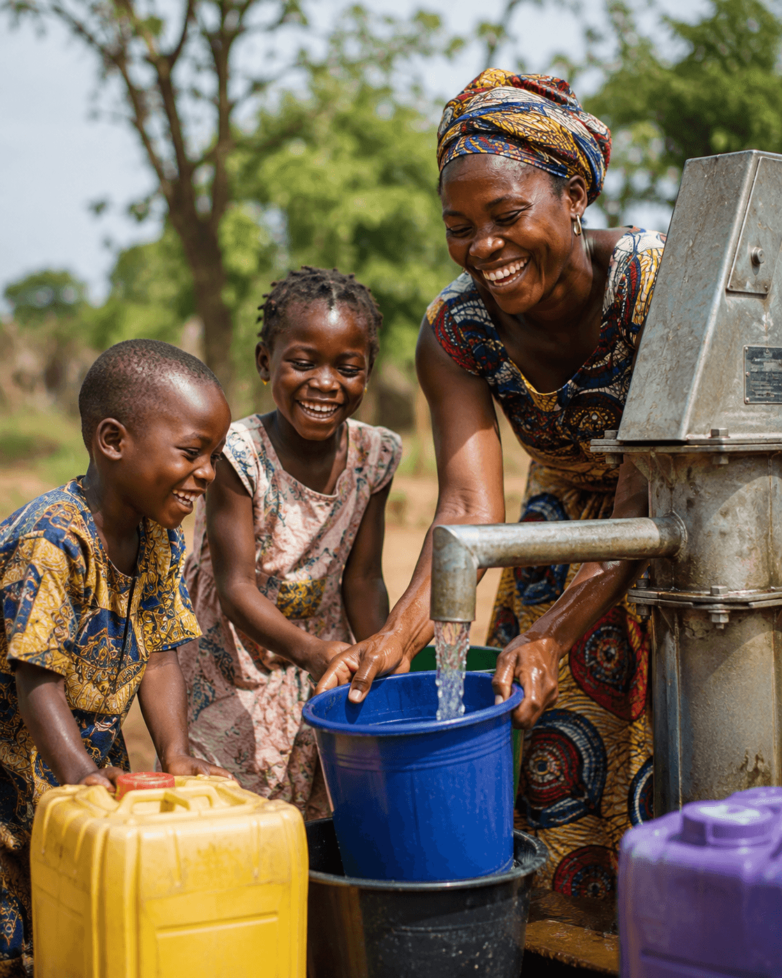 Children collecting clean water in a Nigerian community